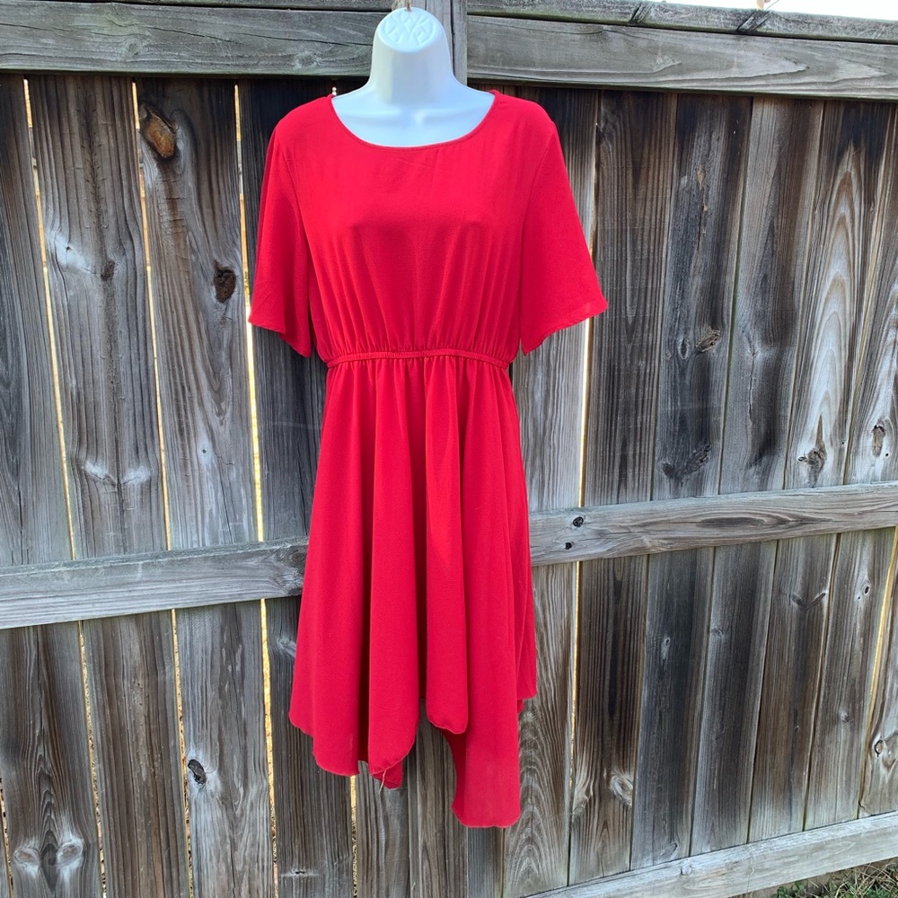 Women’s (L) Dark Red High-Low Dress NWOT